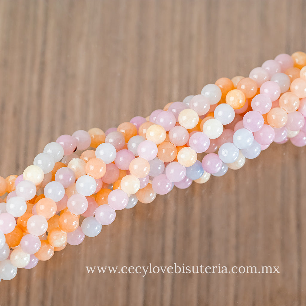 Jade Bola Lisa Colores Pasteles 6 mm