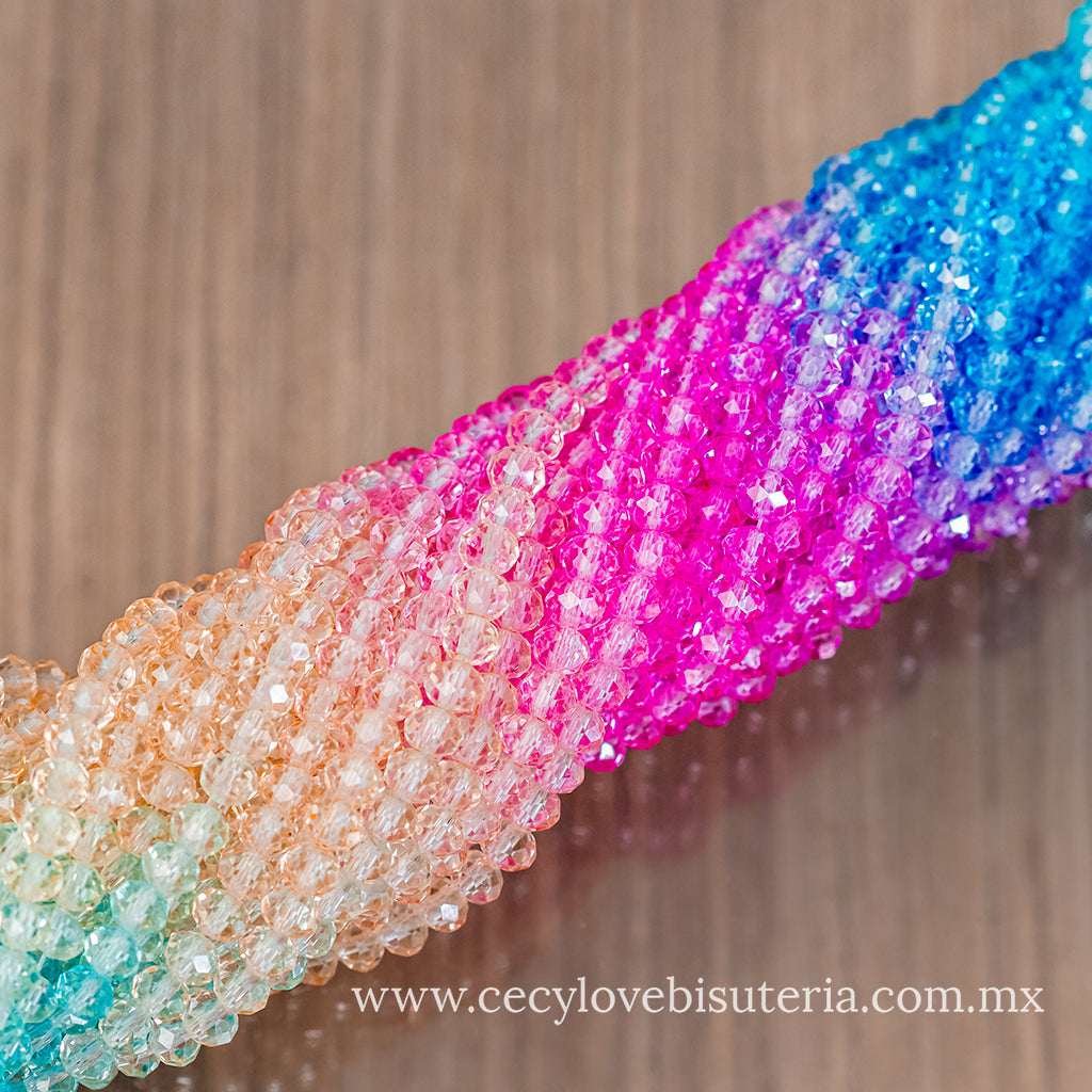 Cristal Rondel Arcoiris 6 mm