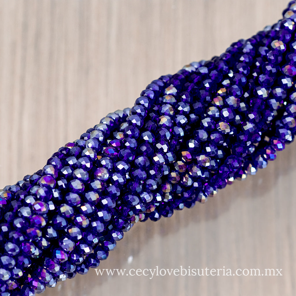 Cristal Rondel Azul AB 6 mm