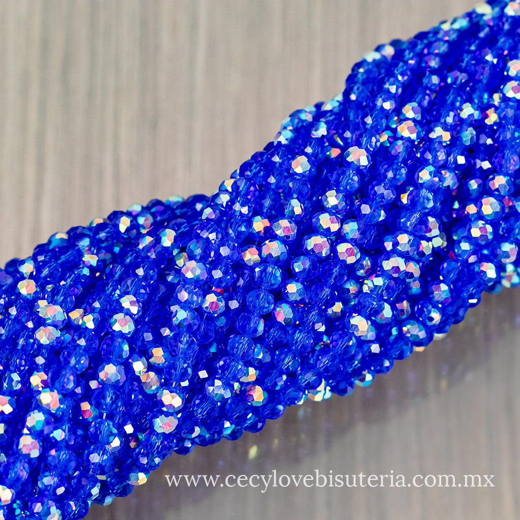 Cristal Rondel Azul Royal AB 6 mm