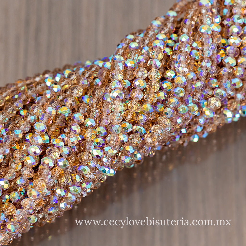 Cristal Rondel Silver AB 6 mm
