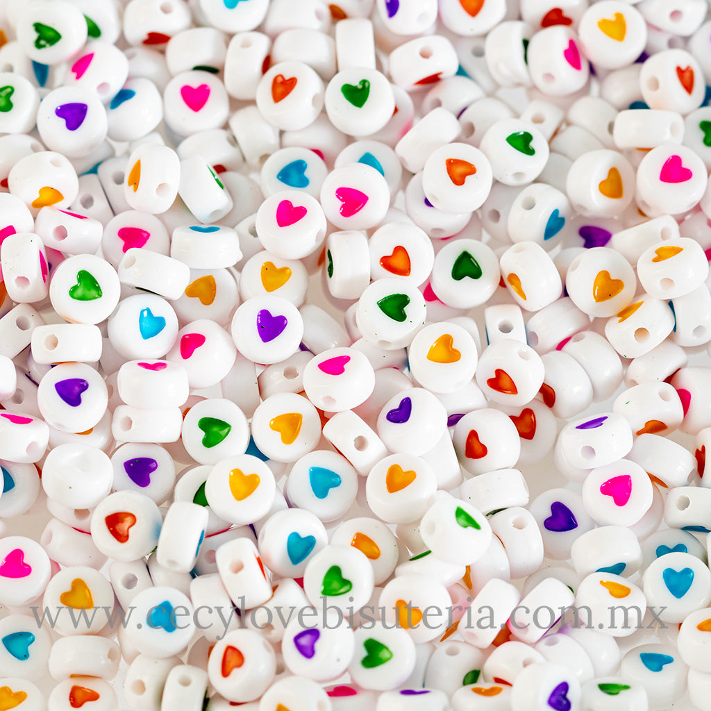 Paquete Corazones Acrílico de Colores