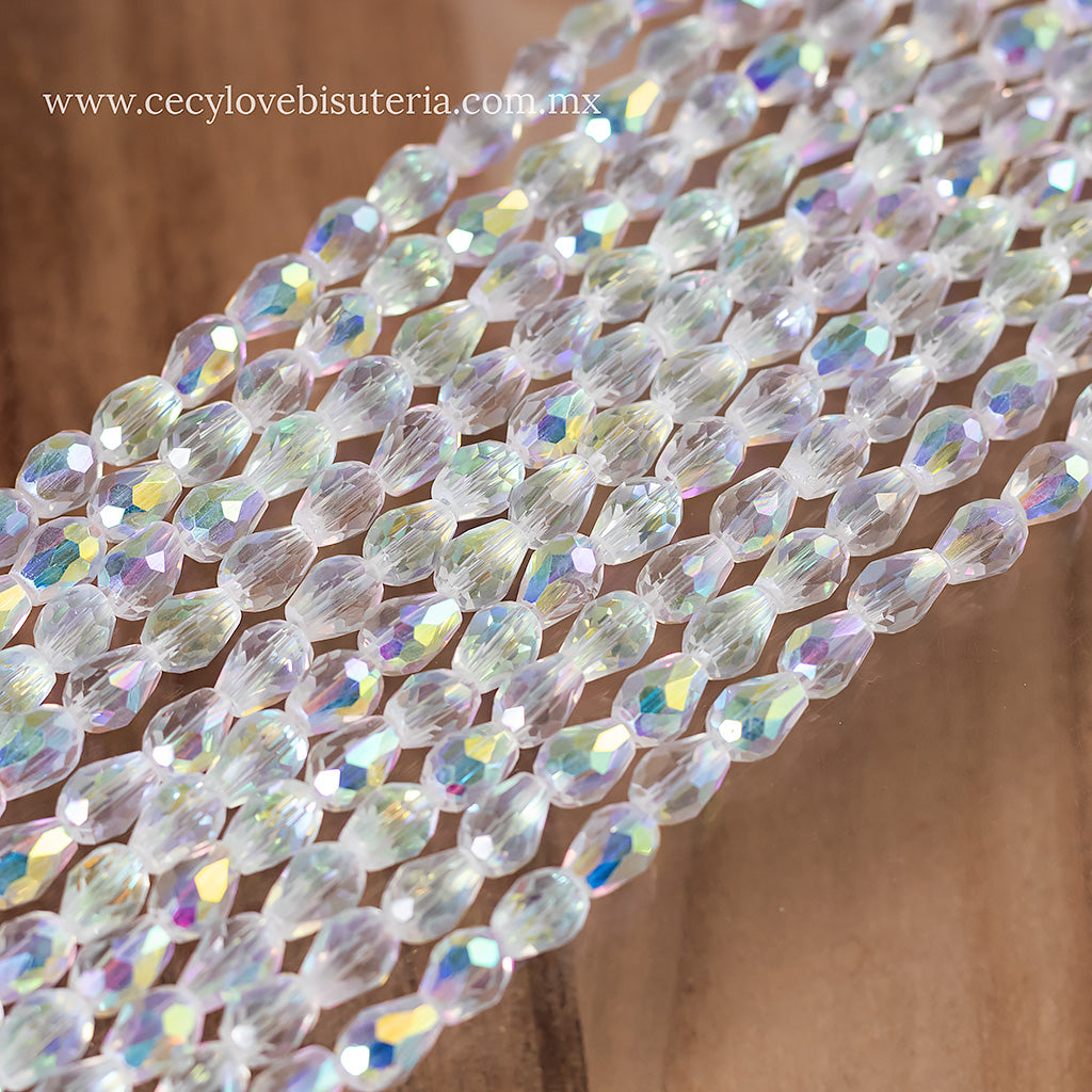 Gota Cristal Transparente AB 6 x 8 mm