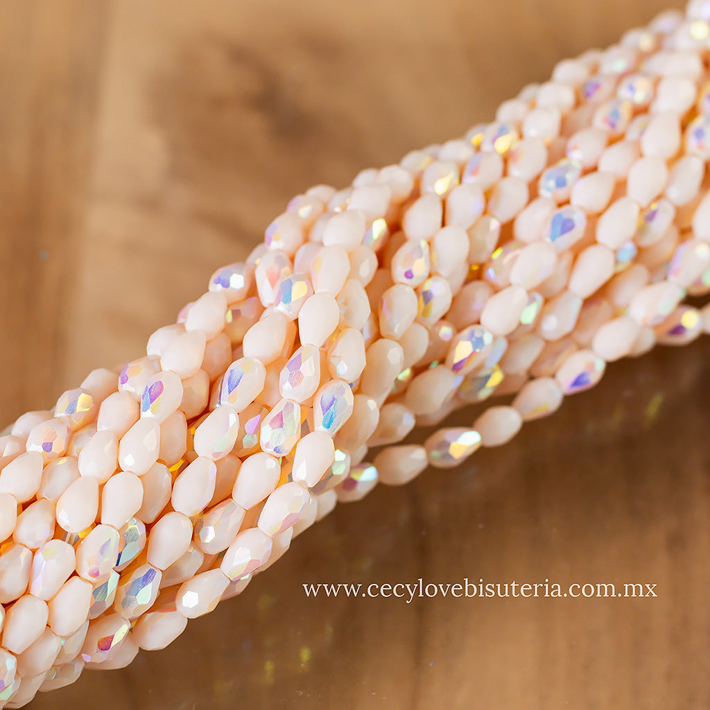 Gota Cristal Nude AB 4 x 6 mm