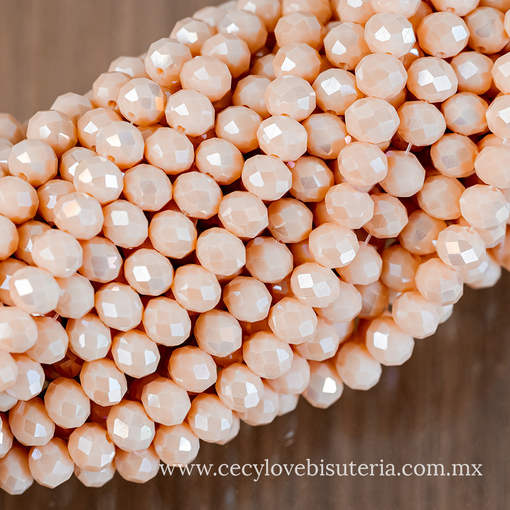 Cristal Rondel Nude 8 mm
