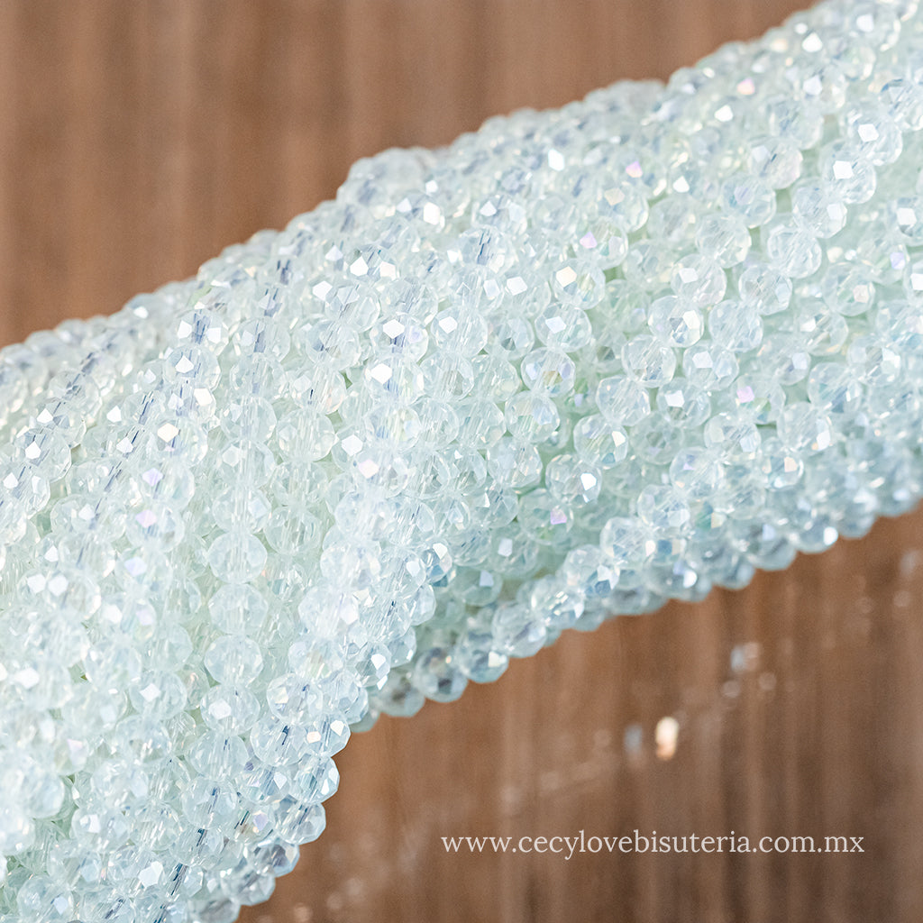 Cristal Rondel Transparente 4 mm