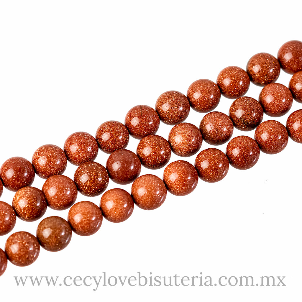 Venturina Marrón Bola Lisa 8 mm