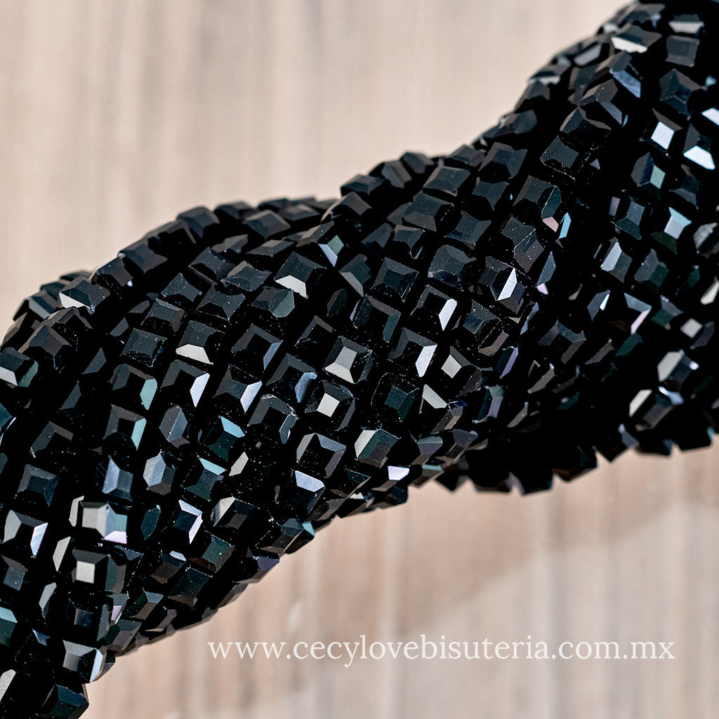 Cristal Cubo Negro 4 mm