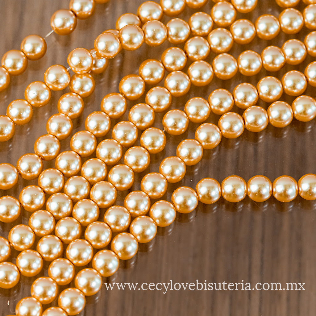 Perla Cristal Golden 8 mm