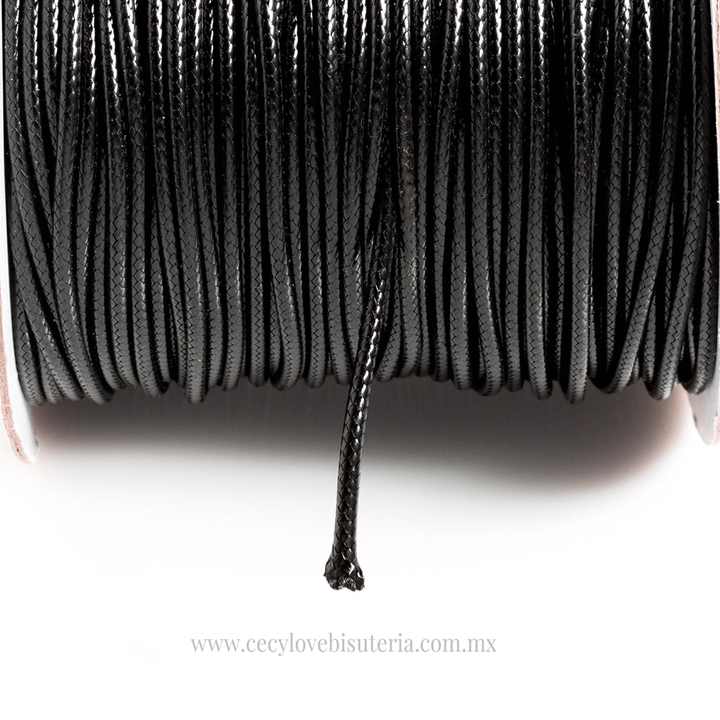 Cordón Encerado Negro 2.5 mm