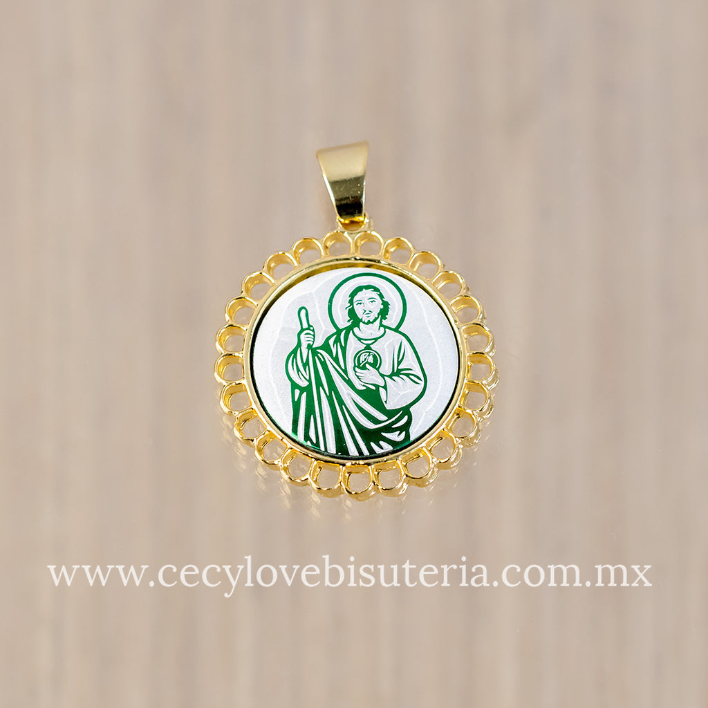 Medalla Redonda San Judas Tadeo Verde