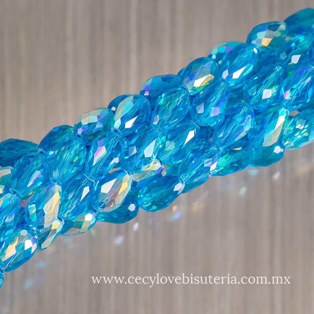 Gota Cristal Celeste AB 10 x 12 mm