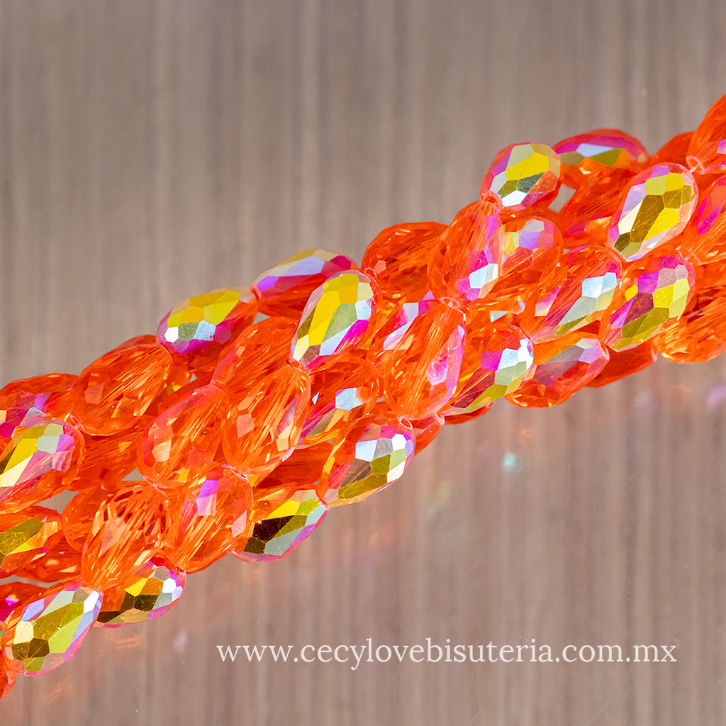 Gota Cristal Naranja AB 10 x 12 mm