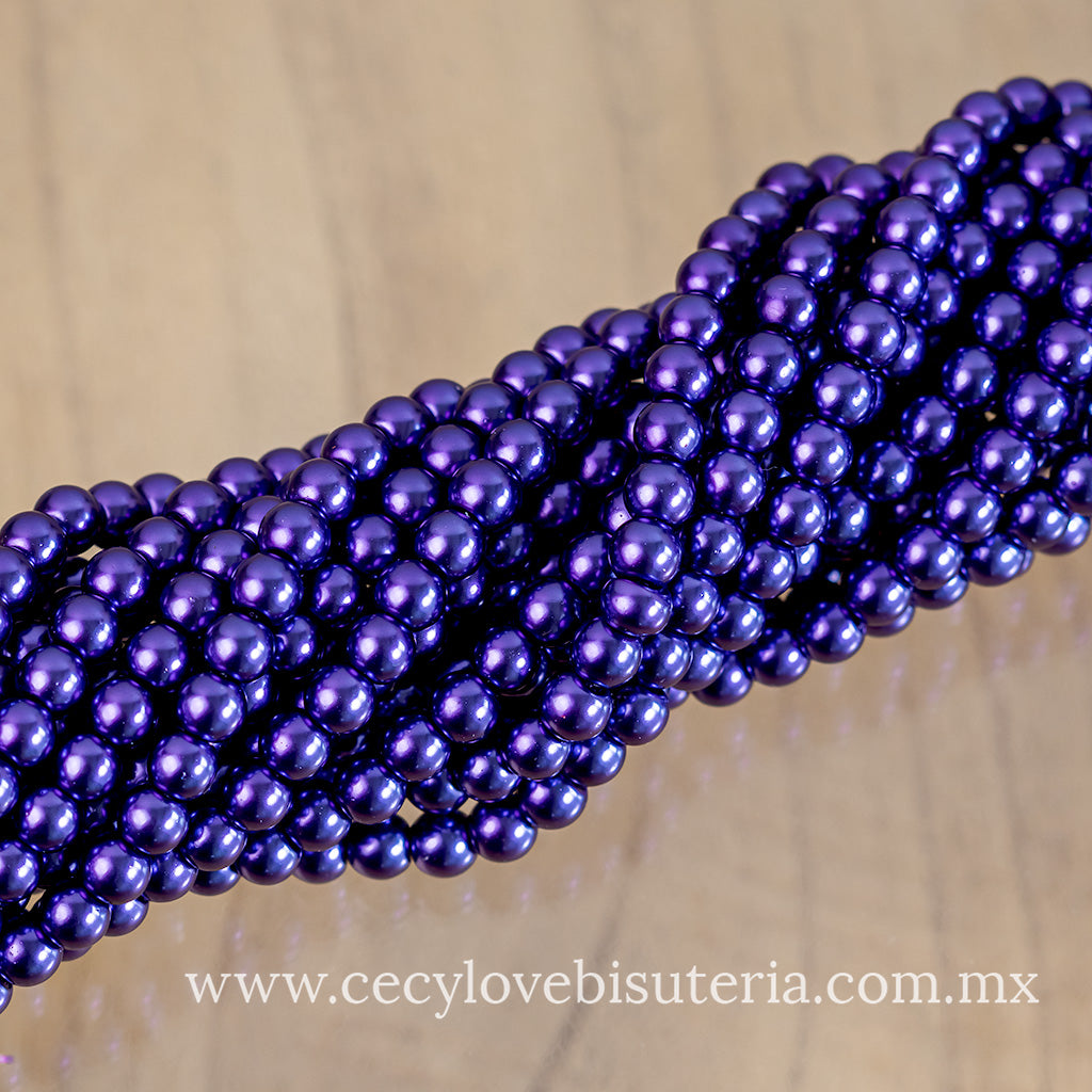 Perla Cristal Morado 6 mm