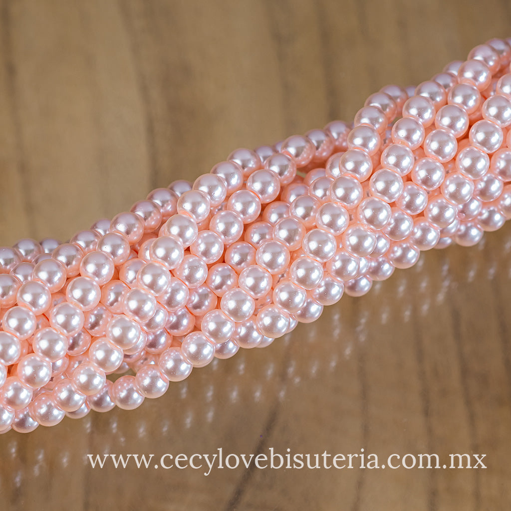 Perla Cristal Rosa 6 mm