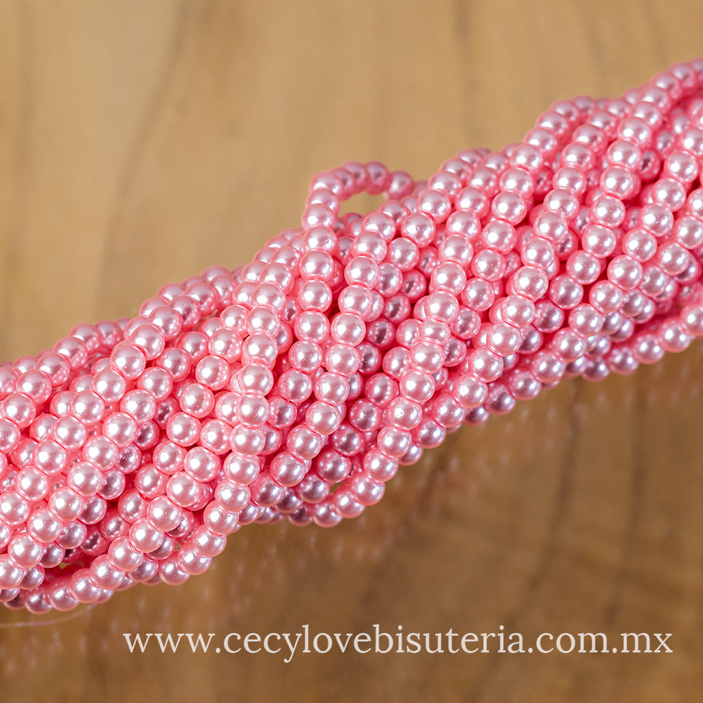 Perla Cristal Rosa 4 mm