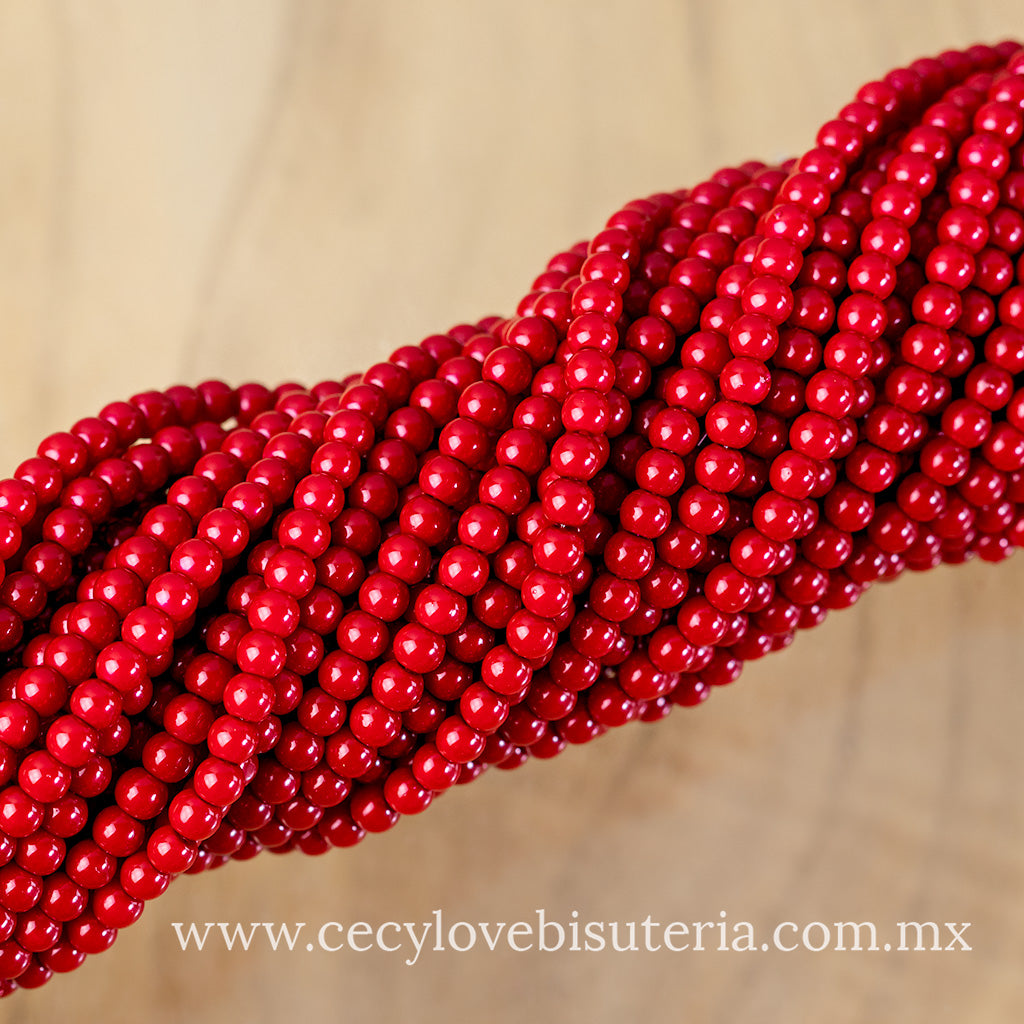 Perla Cristal Cherry 4 mm