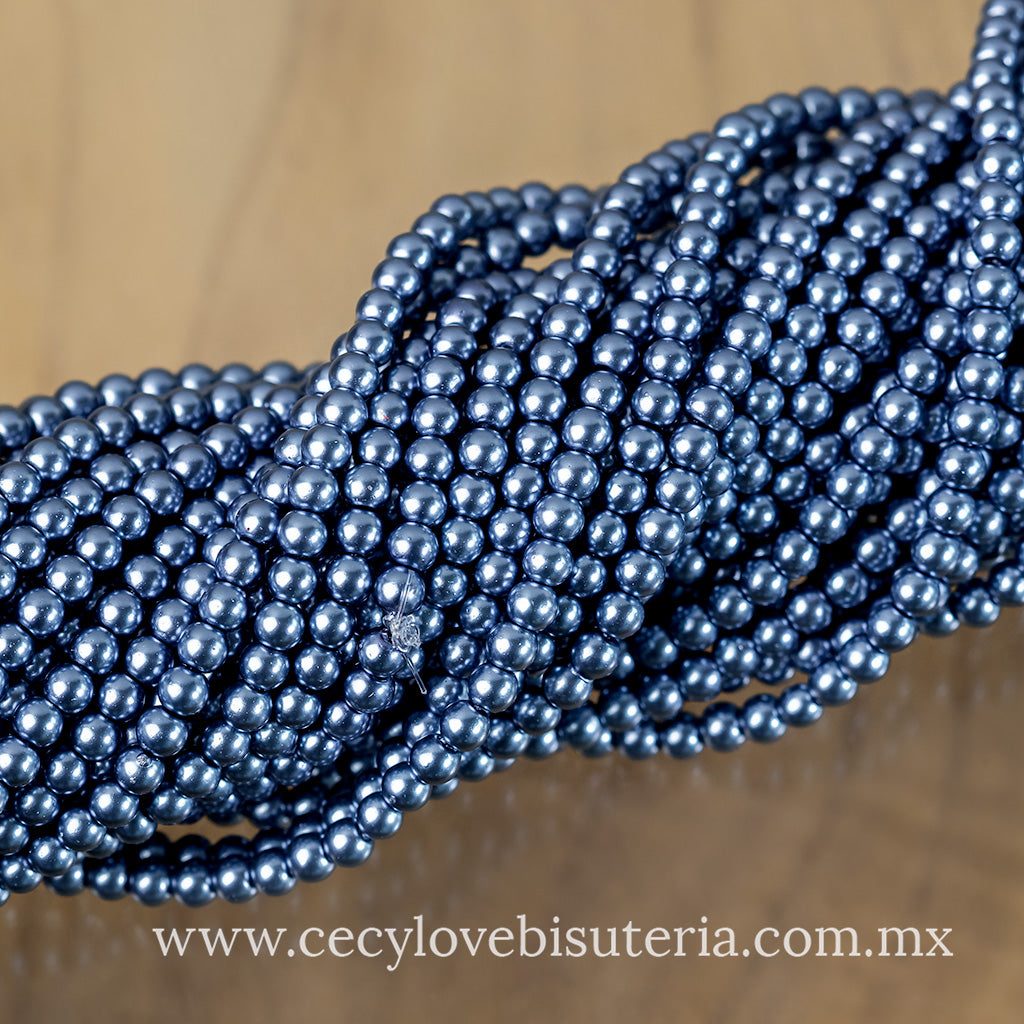Perla Cristal Azul Zafiro 4 mm