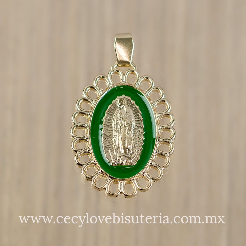 Medalla Virgen de Guadalupe Verde