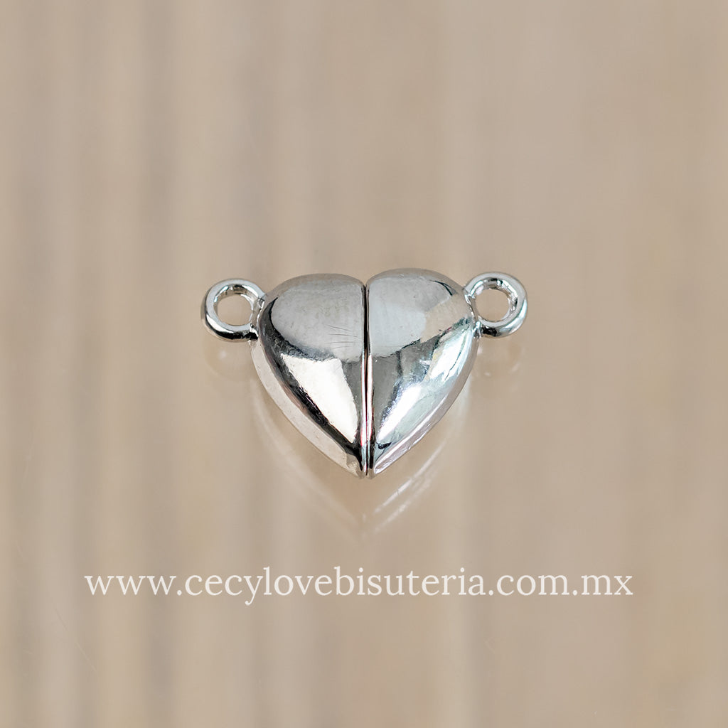 Corazón de Imán Plateado