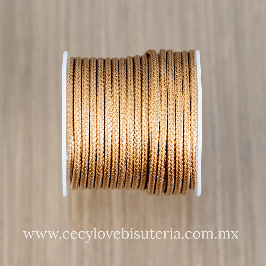 Rollo Cordón Encerado Dorado 2.5 mm