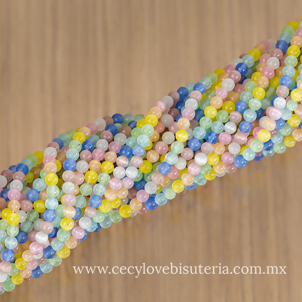 Bola Ojo de Gato Colores Pasteles 4 mm