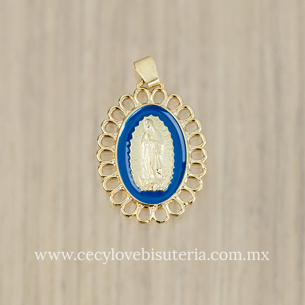 Medalla Virgen de Guadalupe Azul