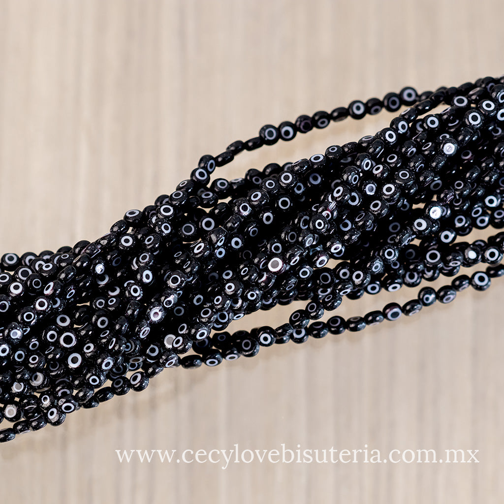 Murano Ojo Turco Negro 4 mm