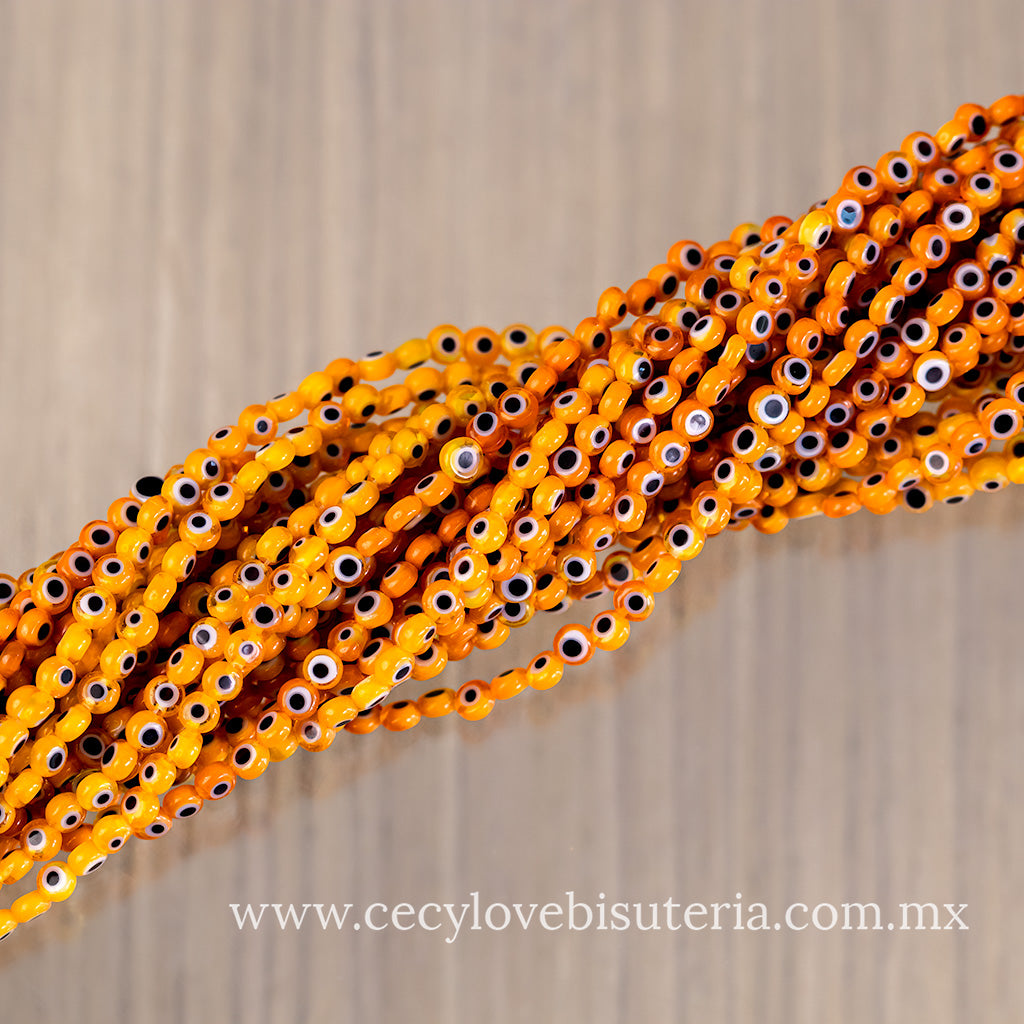 Murano Ojo Turco Naranja 4 mm
