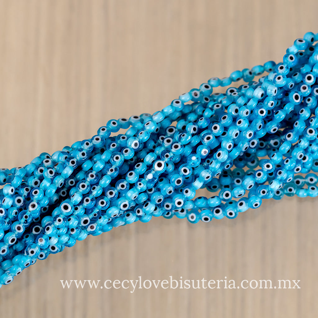 Murano Ojo Turco Celeste 4 mm