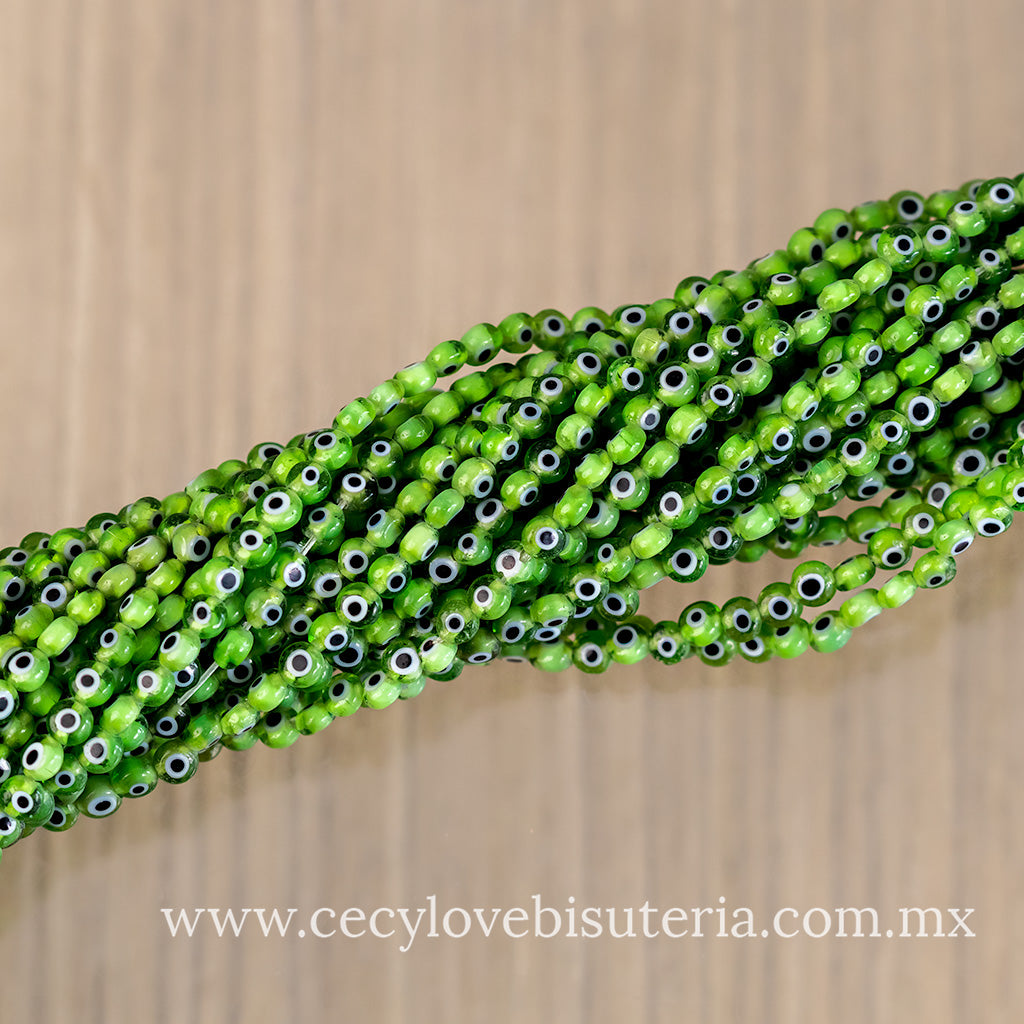 Murano Ojo Turco Verde 4 mm