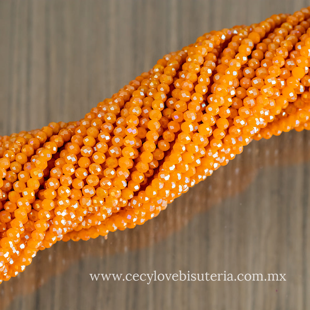 Cristal Rondel Calabaza 4 mm