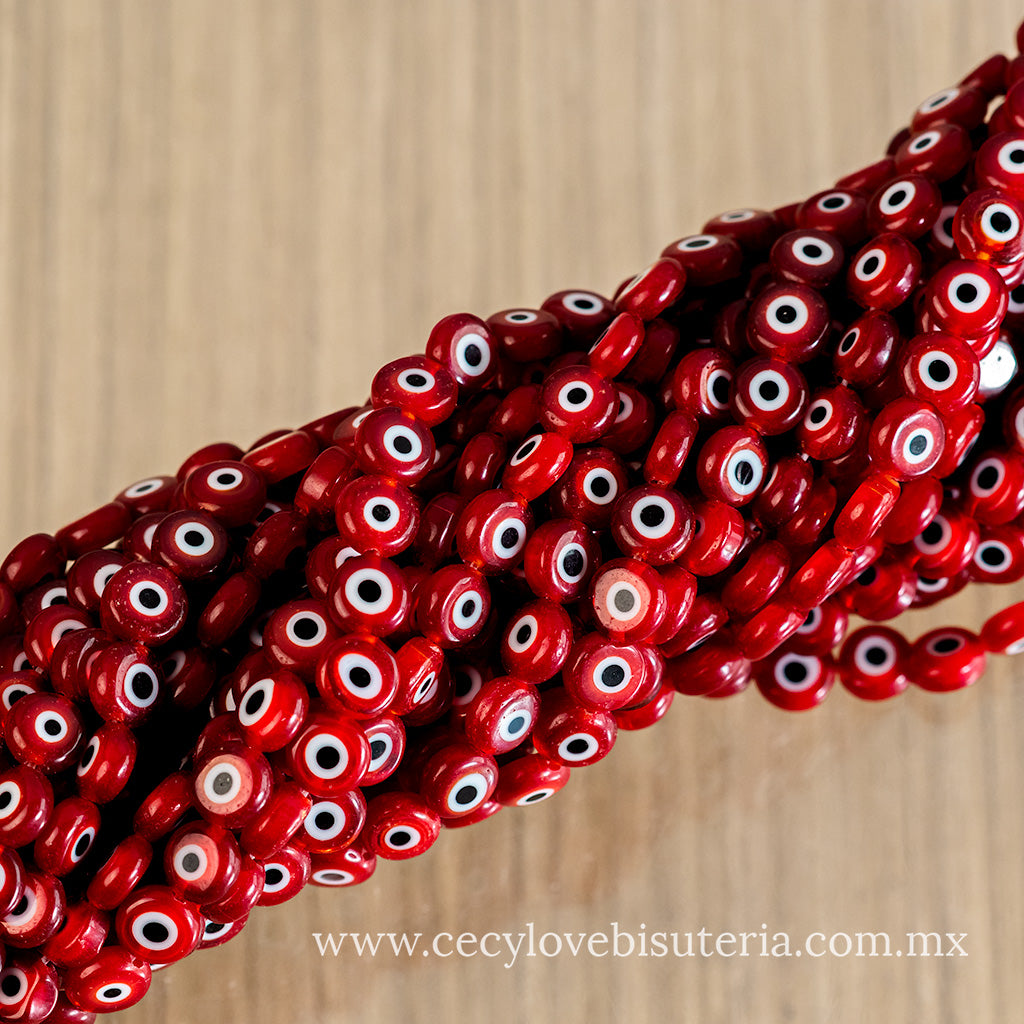 Murano Luneta Ojo Turco Rojo 8 mm