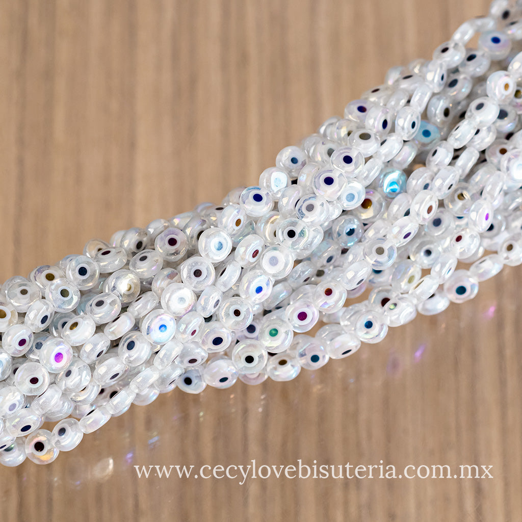 Murano Luneta Ojo Turco Transparente AB 6 mm