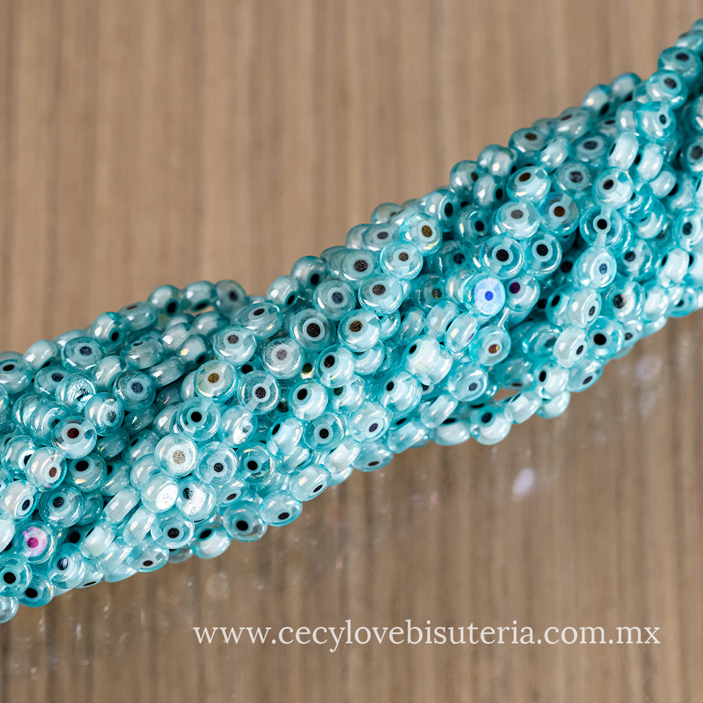 Murano Luneta Ojo Turco Celeste 6 mm