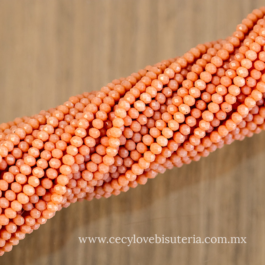 Cristal Rondel Melón 2 mm