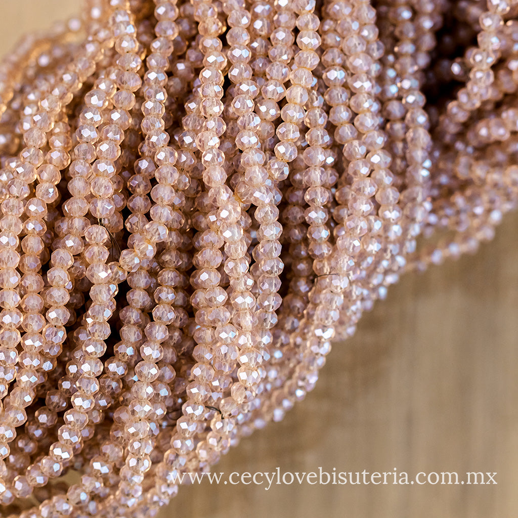 Cristal Rondel Silver 2 mm