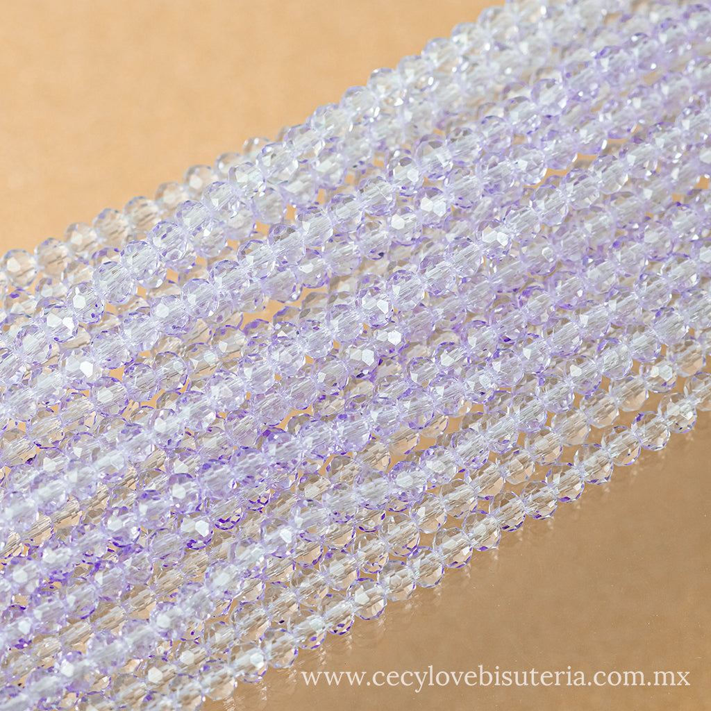 Cristal Rondel Lila 4 mm