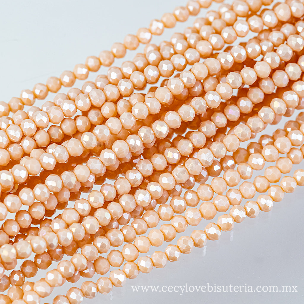 Cristal Rondel Nude 4 mm