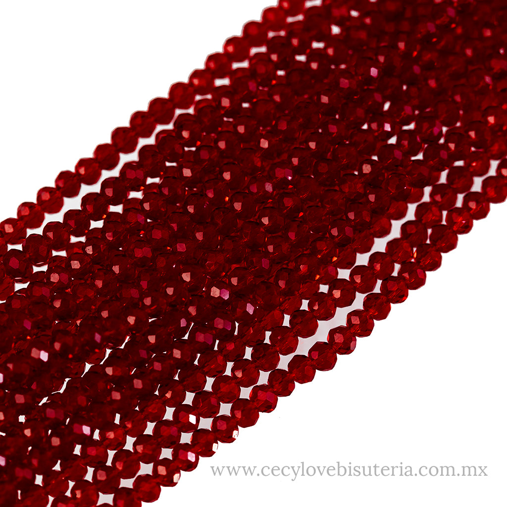 Cristal Rondel Granate 4 mm