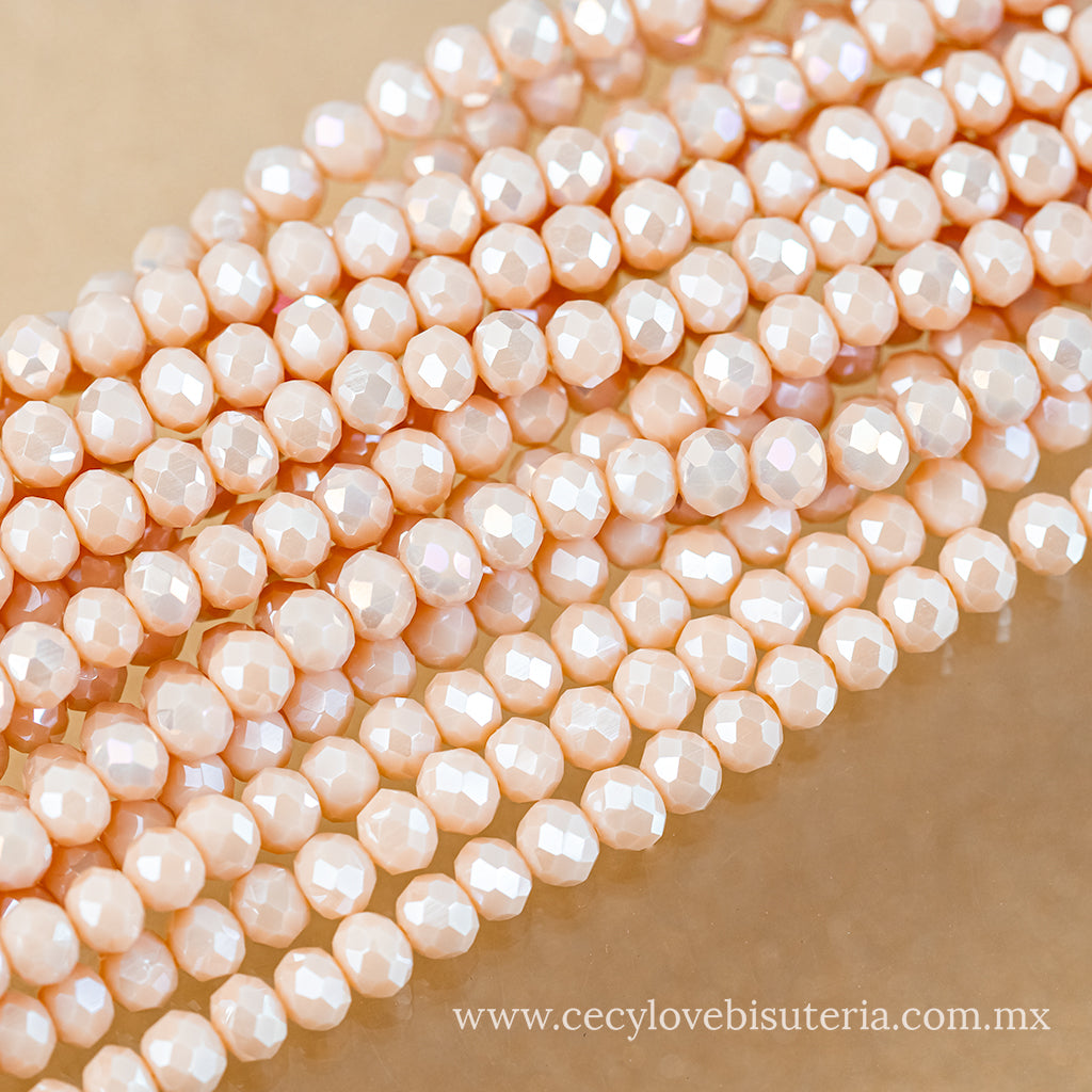 Cristal Rondel Nude 6 mm