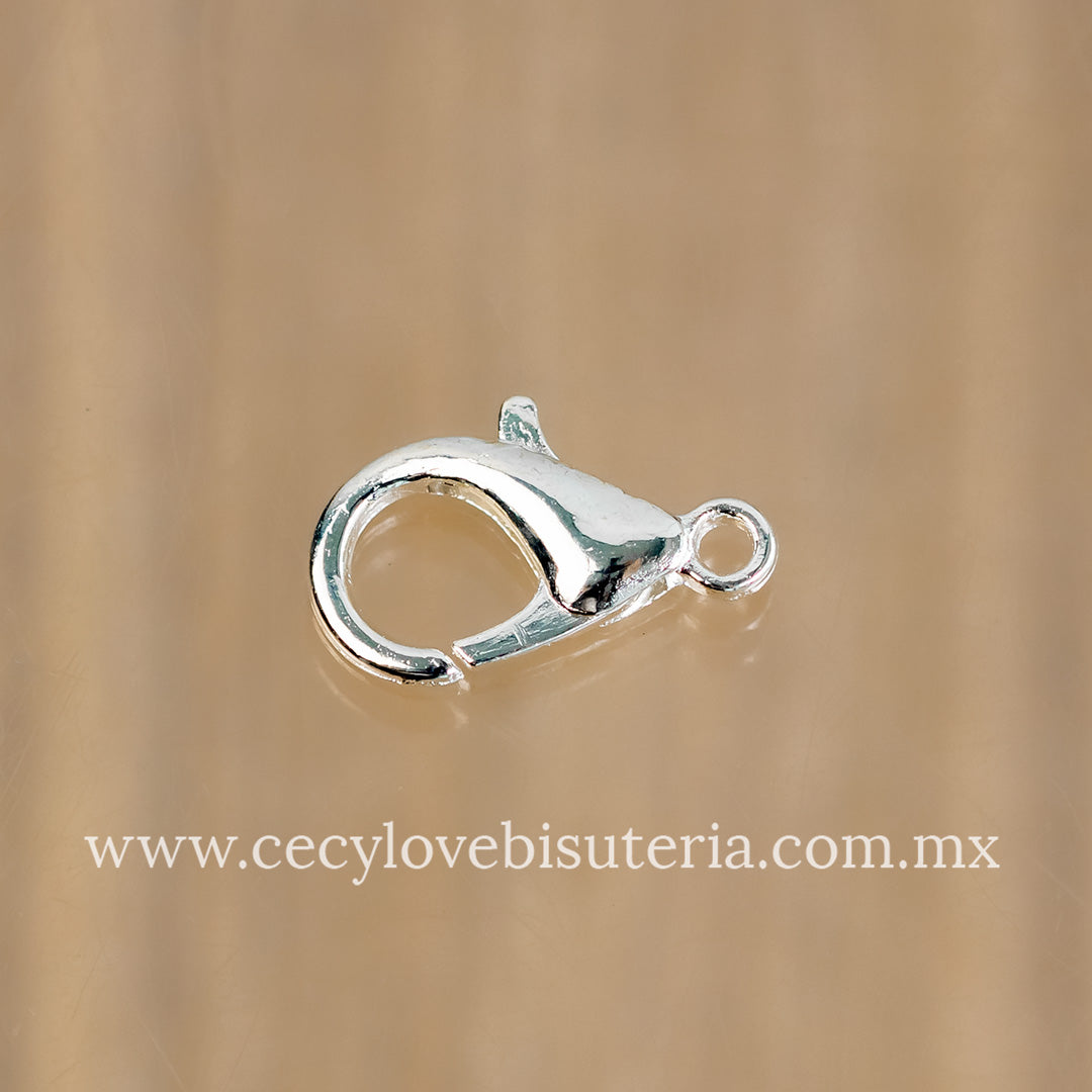Broche Perico Plateado Mediano