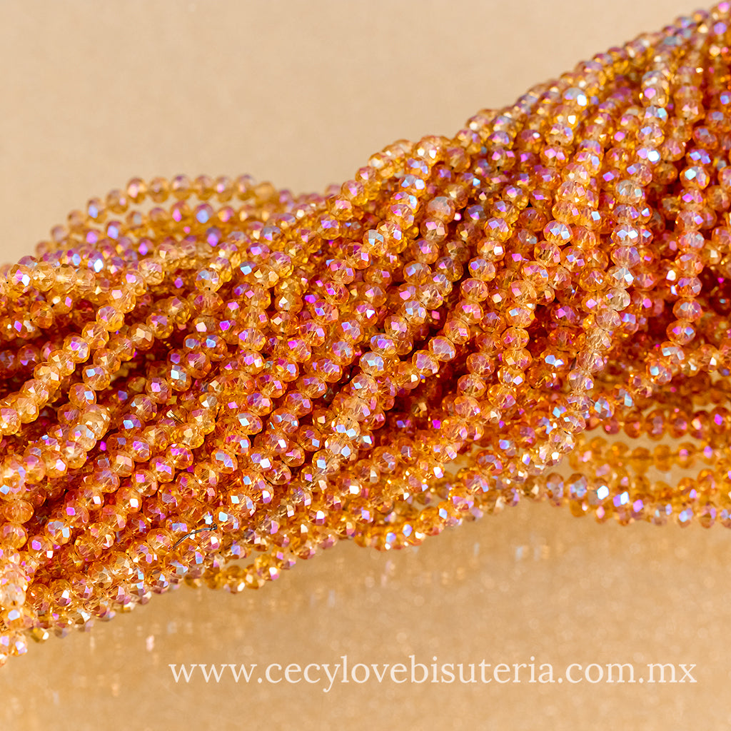 Cristal Rondel Cobrizo AB 4 mm
