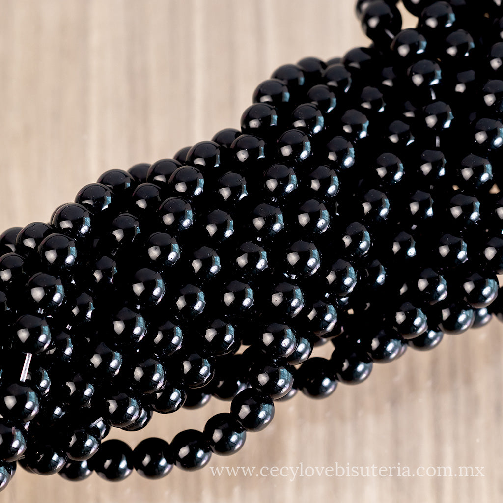 Cristal Piedra Negro 8 mm