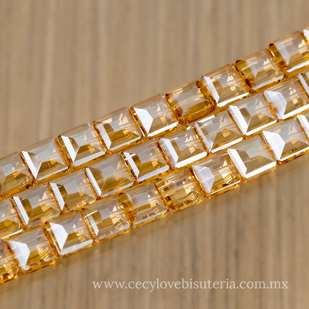 Cristal Cubo Facetado Golden
