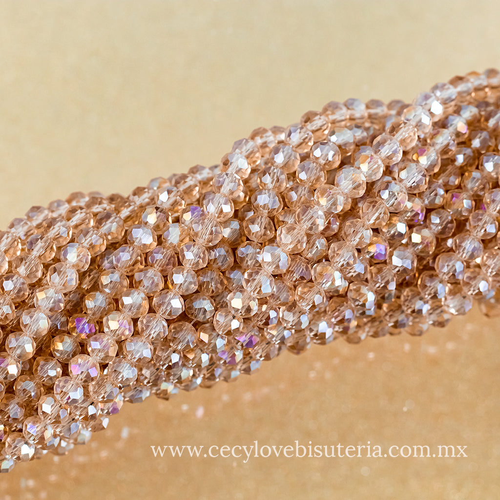 Cristal Rondel Silver 6 mm