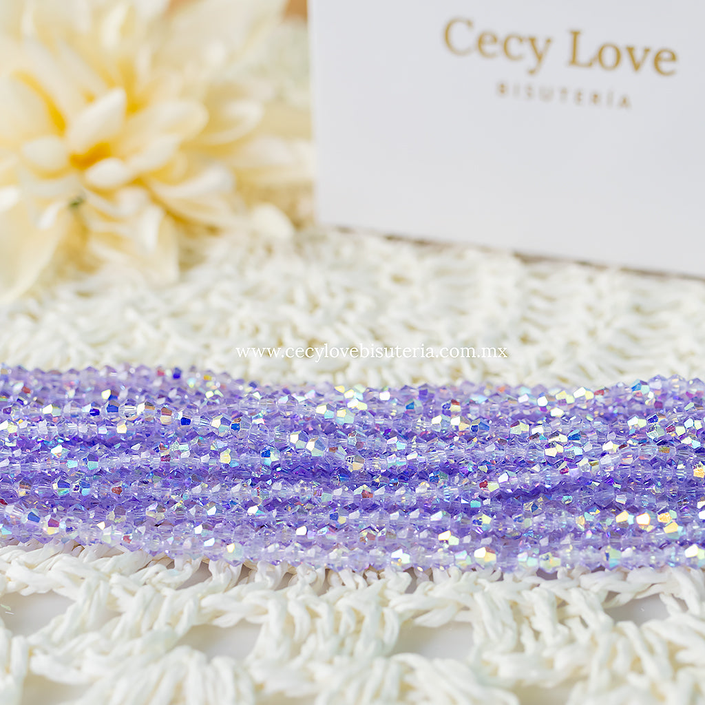 Cristal Rombo Lavanda 4 mm