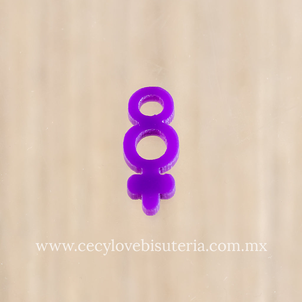 Dije Símbolo de la Mujer Morado