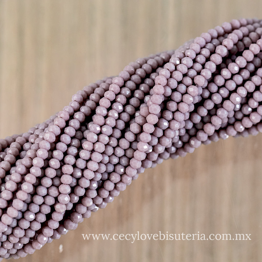 Cristal Rondel Lila 2 mm