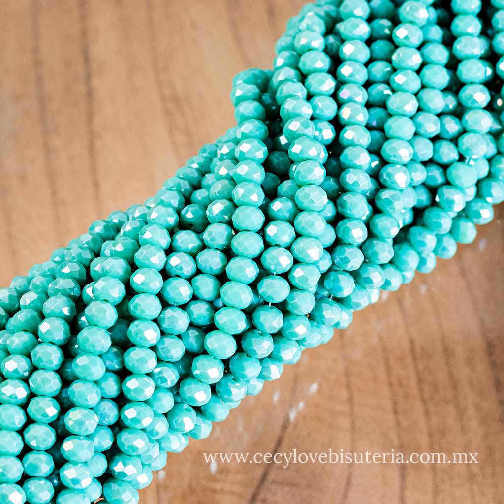 Cristal Rondel Esmeralda 8 mm